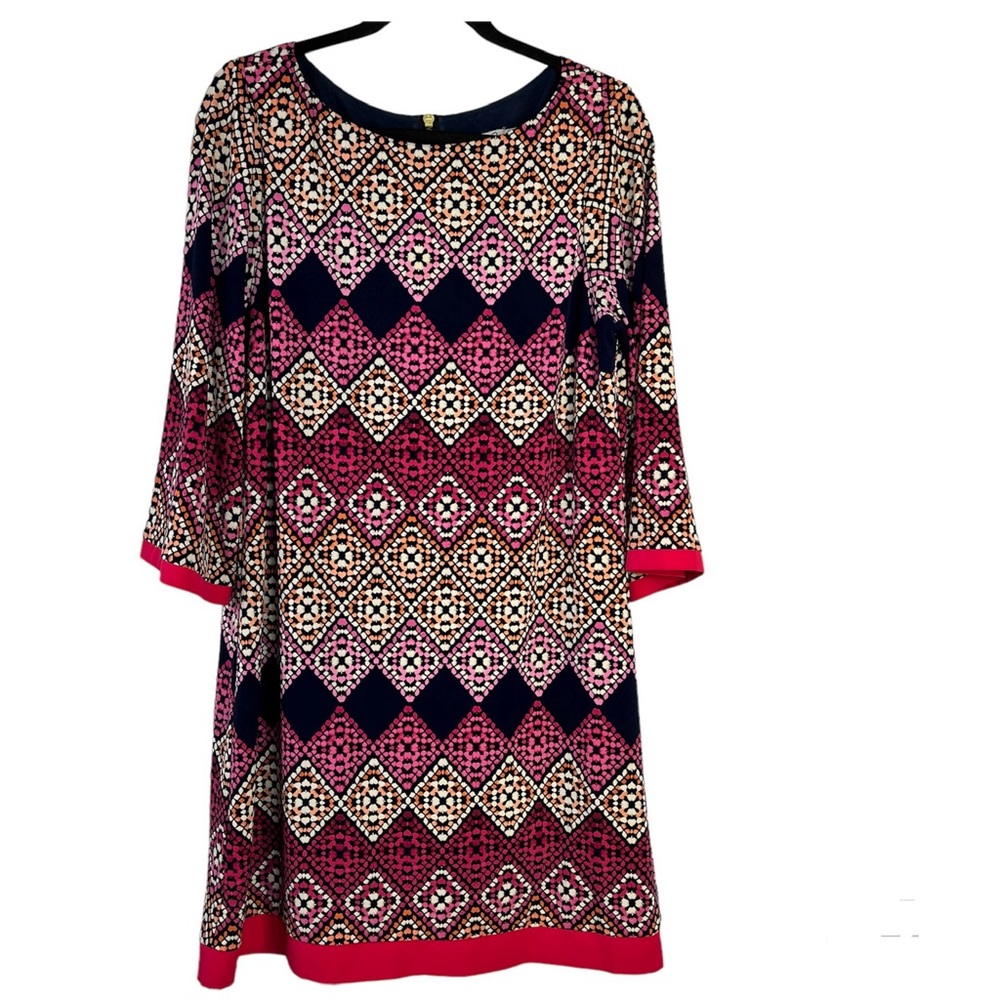 Eliza J Geometric Exposed Gold Back Zipper Closure Women’s Size 14